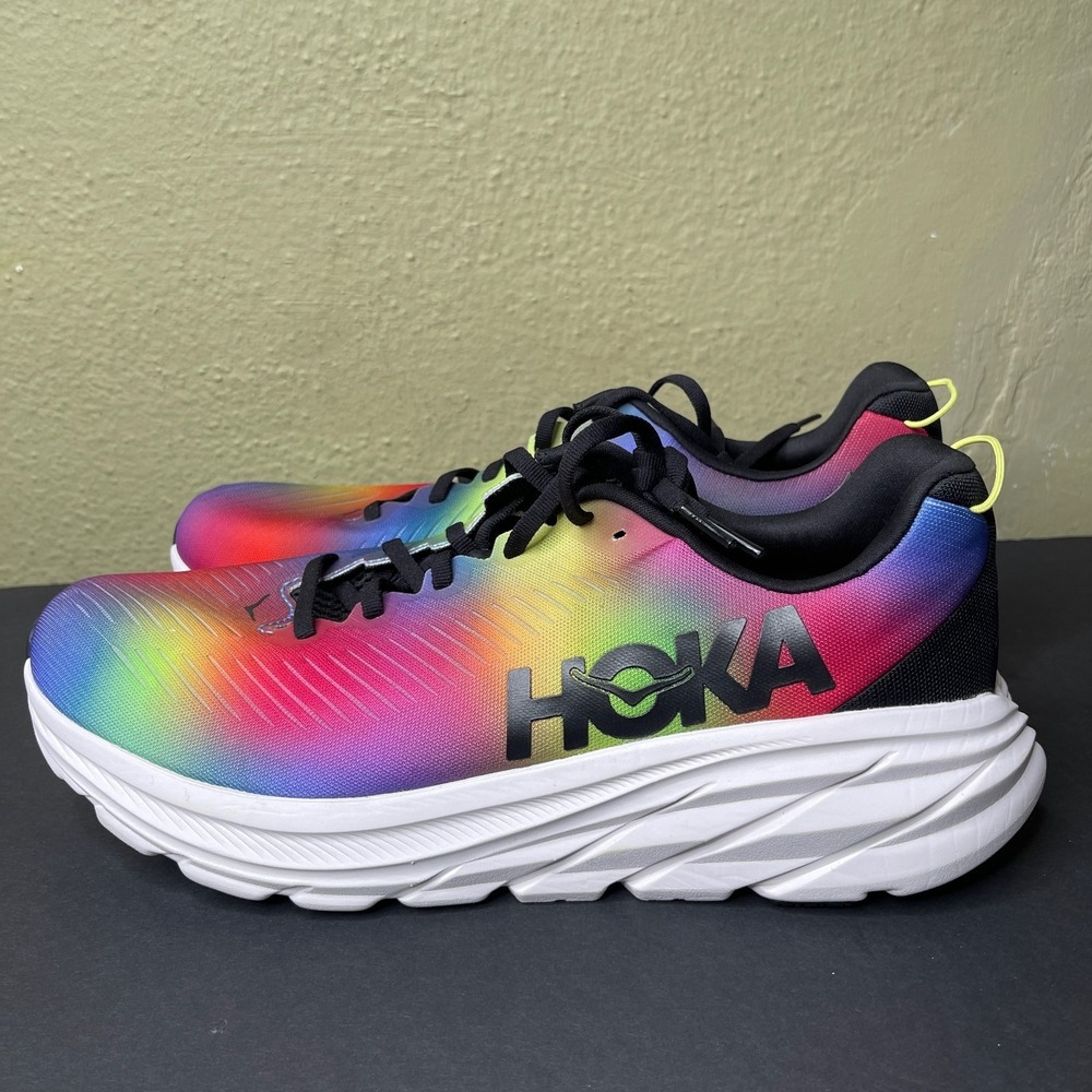 Hoka One One Rincon 3 Rainbow Sneakers Men Size 11.5 D Running Shoes 1119395 NBY - Picture 4 of 11